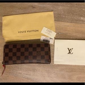Sold❌Louis Vuitton Clemence Damier Ebene Wallet